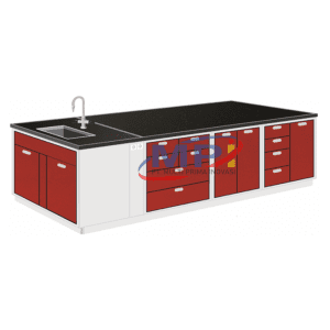 Steel Island Bench with Sink Meja Lab Besi Ruang Tengah dengan Sink